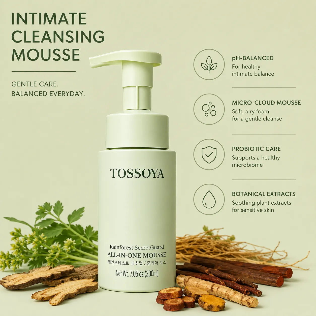 Soft foam intimate wash for sensitive skin