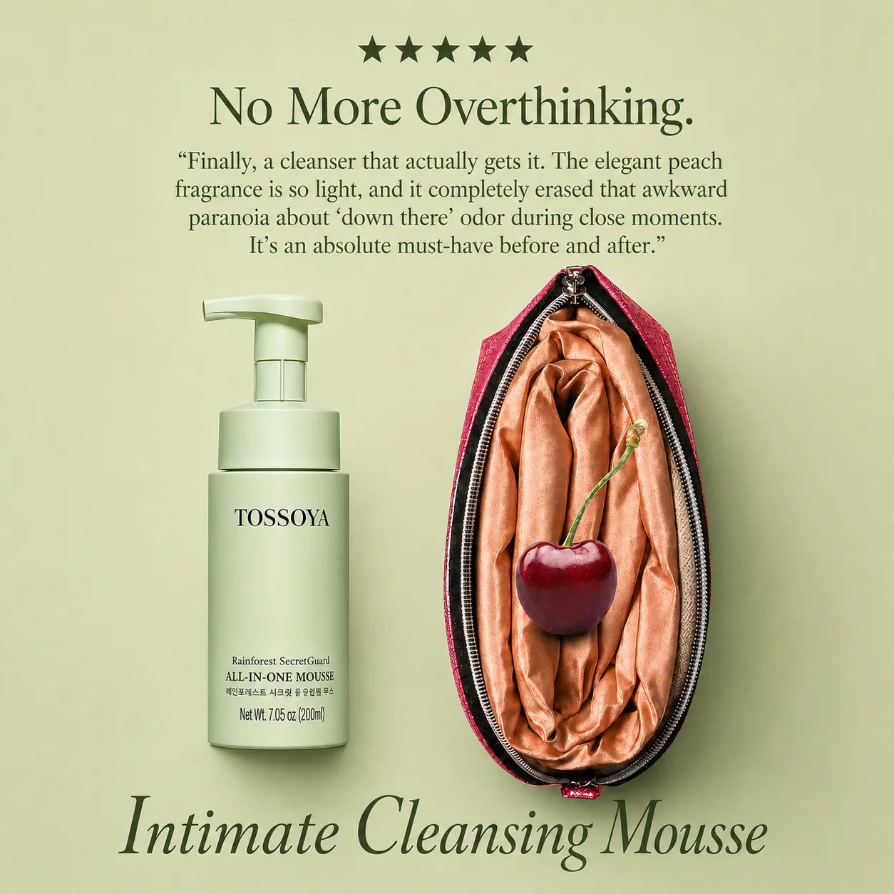 Daily intimate hygiene cleansing mousse